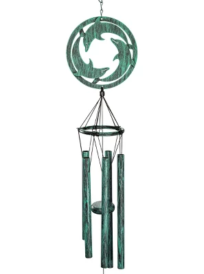 Dawhud Direct 39" H Triadic Dolphins Wind Chimes - Garden Decor