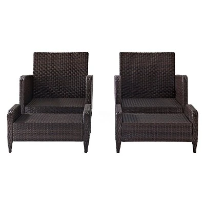 Kiawah 4 Piece Outdoor Wicker Seating Set Sangria - Crosley - Image 3