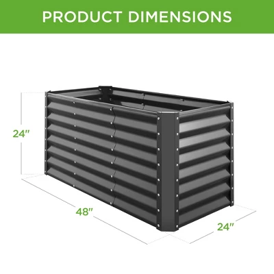 Best Choice Products 4x2x2ft Outdoor Metal Raised Garden Bed, Planter Box For Vegetables, Flowers, Herbs - Image 6