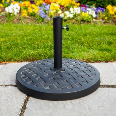 Rashida Round Lattice Weave Umbrella Stand - Saracina Home - Image 3