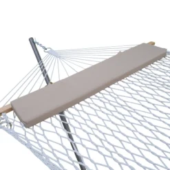 Rope Hammock With Steel Stand & Pillow - White - Algoma