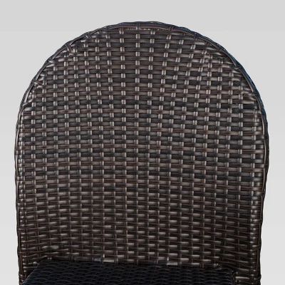 Aurora 4pk Wicker Stacking Chairs - Brown - Christopher Knight Home - Image 4