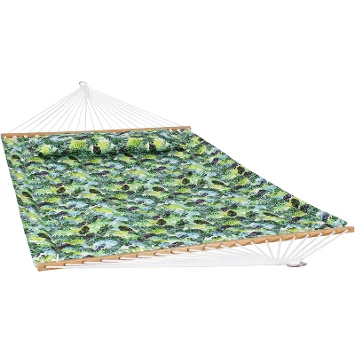 Sunnydaze Decor Sunnydaze 2-Person Quilted Printed Fabric Spreader Bar Hammock/Pillow With S Hooks And Hanging Chains - 450 Lb Weight Capacity - Image 11