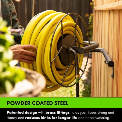 Yard Butler Swivel Hose Reel - Wall Mounted - Heavy Duty Metal Garden Hose Holder With 180 Degree Swivel - ISRWM-180 - Image 4