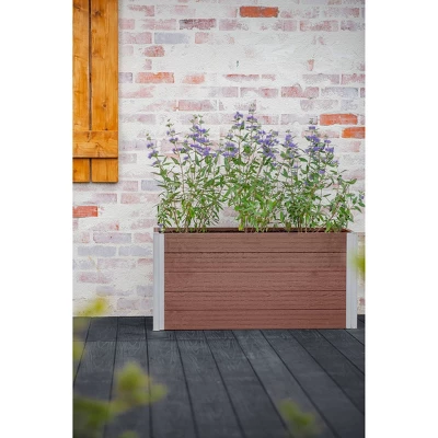 Vita 39" Wide Urbana Small Parklette Rectangular Planter Box Espresso - Image 4