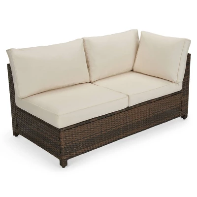 4pc Wicker Patio Sectional Seating Set - Beige - EDYO LIVING - Image 3