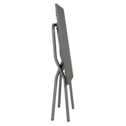 Lafuma Balcony II Colorblock Steel Compact Square Folding Multipurpose Accent Table For Outdoor Backyard Patios And Decks, Titanium