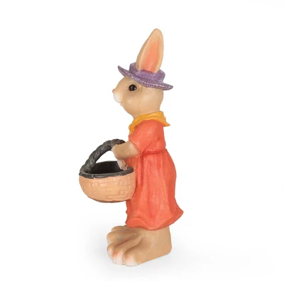 Christopher Knight Home 14" Wide Rafter Concrete Outdoor Novelty Rabbit Planter Brown/Orange - Image 4