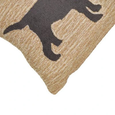 18"x18" Front Porch Christmas Dog Indoor/Outdoor Square Throw Pillow Neutral - Liora Manne - Image 4