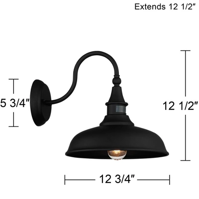 John Timberland Gough Rustic Industrial Wall Light Fixture Set Of 2 Texturized Black Dusk To Dawn Motion Sensor 12 1/2" For Post Exterior Barn Deck - Image 8