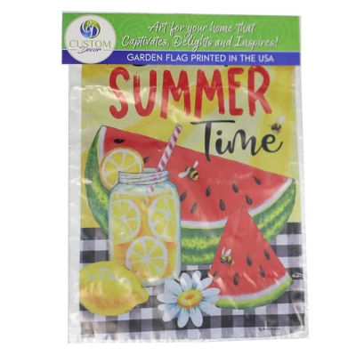 Home & Garden Sweet Summertime - One Garden Flag 18.0 Inches - Watermelon Lemonade - 4575Fm - Polyester - Yellow