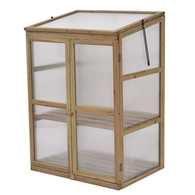 Costway Garden Portable Wooden GreenHouse Cold Frame Raised Plants Shelves Protection - Image 4