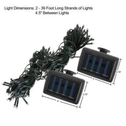 Solar Powered String Lights 2 Pack - 39FT Long, 100 White LED Fairy Lights, Steady Or Twinkle Mode - Outdoor Or Wedding Decorations By Pure Garden