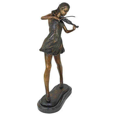Design Toscano The Young Violinist Bronze Sculpture