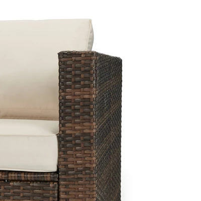 4pc Wicker Patio Sectional Seating Set - Beige - EDYO LIVING - Image 6