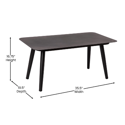 Flash Furniture Kierra Black All-Weather 4-Piece Woven Conversation Set With Gray Zippered Removable Cushions & Metal Coffee Table - Image 12