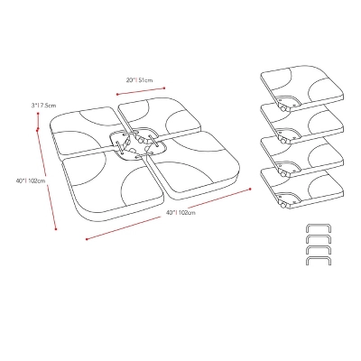 150lbs Square Patio Umbrella Base Weights Gray - CorLiving - Image 2
