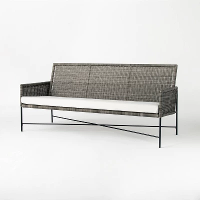 Wicker & Metal X Frame Patio Sofa - Gray - Threshold™ Designed With Studio McGee - Image 2