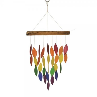 Home & Garden Rainbow Waterfall Chime - One Windchime 20.5 Inches - Garden Yard Decor - Geblueg542 - Glass - Multicolored