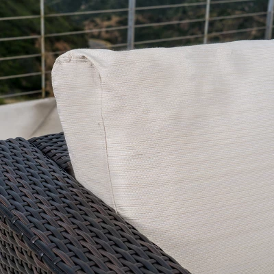 Santa Rosa 7pc Wicker Chat Set - Multibrown/Beige - Christopher Knight Home - Image 2