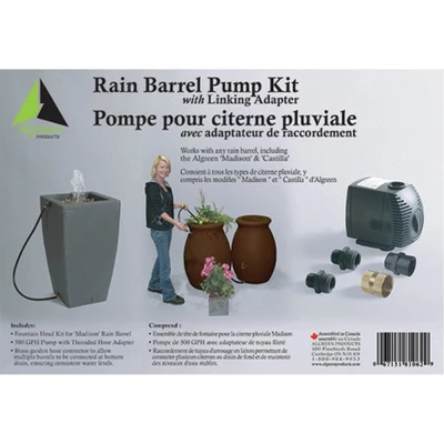 Algreen 500GPH Watering System Pump + 50 Gallon Rain Water Collection Barrel - Image 2