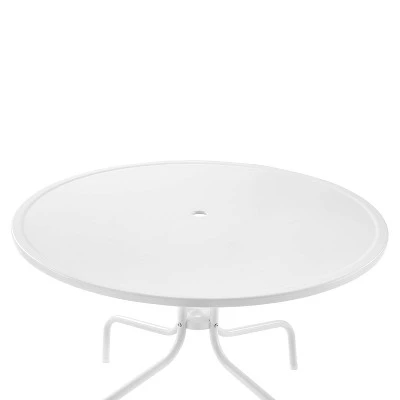 Griffith 40" Outdoor Round Dining Table - White Satin - Crosley - Image 6