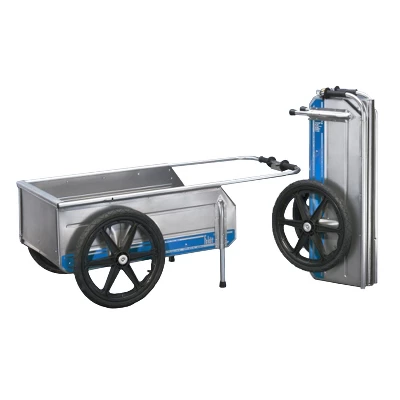 Tipke Manufacturing Company Foldit Do It All Aluminum Folding Cart, Blue Stripe With Full Height Enclosed Rear Gate For Foldit Carts - Image 3