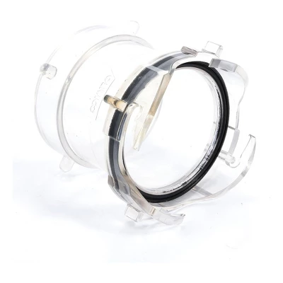Camco 3.5" Non-Restrictive RV Sewer Hose Connection And Outlet Extender, Clear Plastic Adapter For Waste Tank Removal