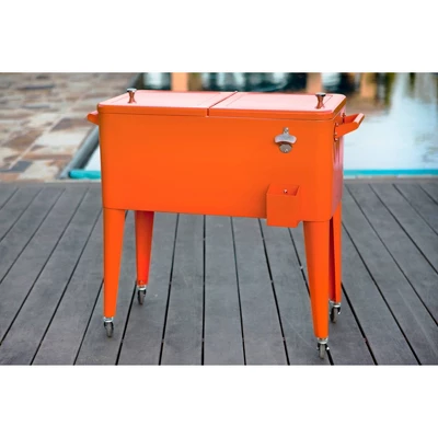80qt Portable Rolling Patio Cooler - Permasteel - Image 8