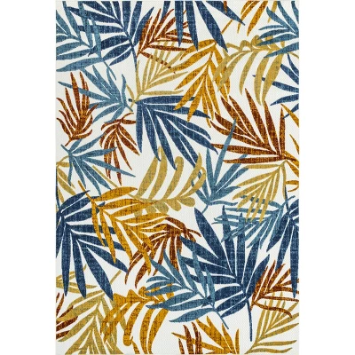 NuLOOM Flor Multi Tropical Leaves Indoor/Outdoor Patio Area Rug - Image 9