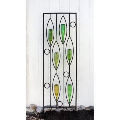 Achla Designs 79.75" Vinifera Bottle Decorative Iron Garden Trellis Black Powder Coat Finish - Image 2