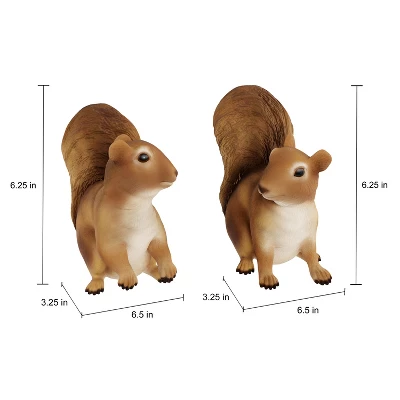 Nature Spring Resin Squirrel Garden Statues - Outdoor Decor Animal Figurines - Set Of 2 - Image 3