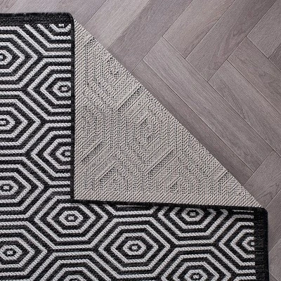World Rug Gallery Modern Geometric Textured Flat Weave Indoor/Outdoor Area Rug - Image 3