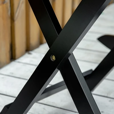 Outsunny Wooden Rocking Chair Set, 2-Piece Outdoor Porch Rocker With Foldable Table For Patio, Backyard And Garden - Image 4