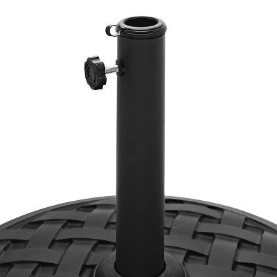 Rashida Round Lattice Weave Umbrella Stand - Saracina Home - Image 2