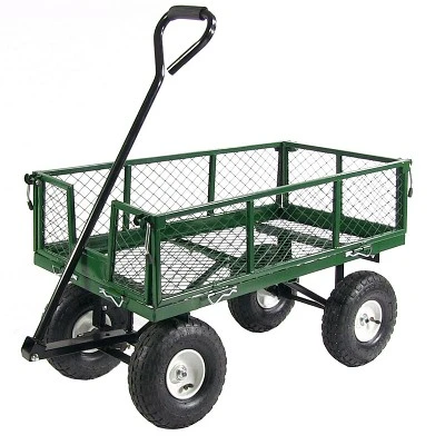 Sunnydaze Decor Sunnydaze Outdoor Lawn And Garden Heavy-Duty Durable Steel Mesh Utility Wagon Cart With Removable Sides - Image 14
