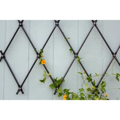 Achla Designs 43" Traditional Wall Mounted Lattice Iron Garden Trellis Graphite Powder Coat Finish - Image 2