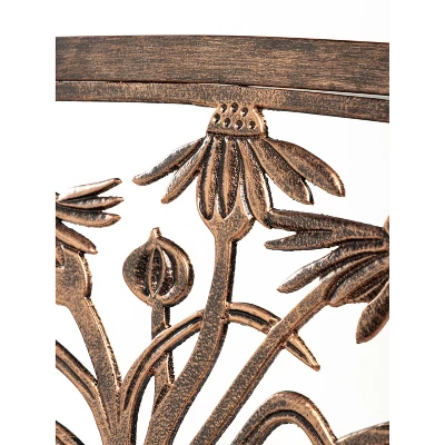 Evergreen Metal Coneflower Bench - Image 5