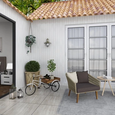 48" Wide Planter Rustic Iron Bicycle Inspired Flower Cart Brown - Olivia & May - Image 13