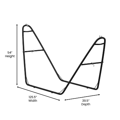 Emma And Oliver Black 550 Lbs. Capacity Heavy Duty Steel Two Person Hammock Stand For Hammocks 9 To 14 Feet Long - Image 6