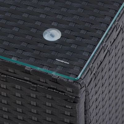 Parksville Patio Bar Set With Cushions - Black/Gray - CorLiving - Image 6