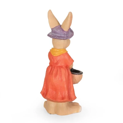 Christopher Knight Home 14" Wide Rafter Concrete Outdoor Novelty Rabbit Planter Brown/Orange - Image 3