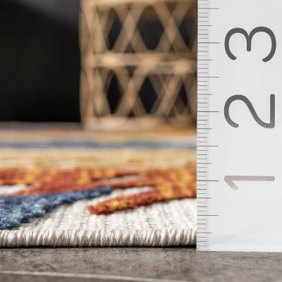 NuLOOM Flor Multi Tropical Leaves Indoor/Outdoor Patio Area Rug - Image 2