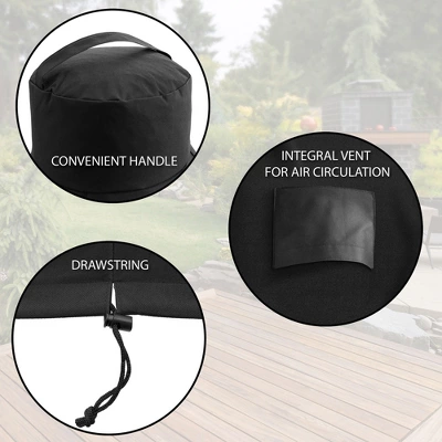 Pure Grill 27-Inch Ceramic Grill Cover For All Large Kamado Charcoal BBQ Grill Brands, Universal Fit Cover - 35" Dia X 45" H - Image 3