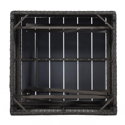 4pc Outdoor Wicker Rectangle Daybed With Canopy & Cushions - Gray - GODEER - Image 13