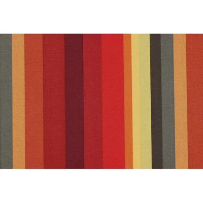 Outdoor Set Of 2 Wicker Chair Cushions - Orange/Green Stripe - Jordan Manufacturing