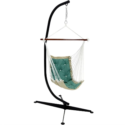 Sunnydaze Decor Sunnydaze Large Tufted Victorian Hammock Chair Swing With C-Stand - 300 Lb Weight Capacity - Image 9