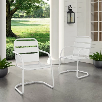 Brighton 2pc Metal Chair - White - Crosley - Image 8