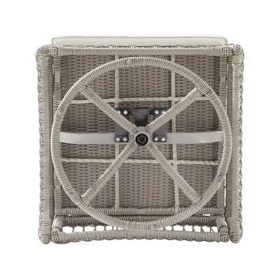 2pk Thatcher Outdoor Steel Swivel Rocking Chairs Creme/Driftwood - Crosley - Image 8