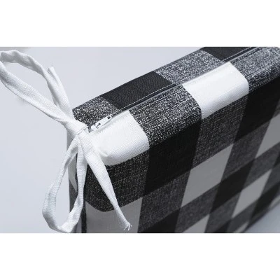 2pk Anderson Squared Corners Outdoor Seat Cushions Black - Pillow Perfect - Image 2